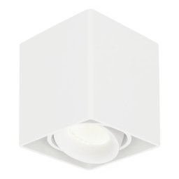 Vierkante LED Opbouwspot Esto - Kantelbaar - Dimbaar - 4000K neutraal wit - 5 Watt 400 lumen - GU10 - Plafondspot - Voor binnen - Vervangbare afdekring - Wit