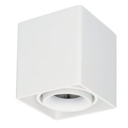 Vierkante LED Opbouwspot Esto - Kantelbaar - GU10 - Plafondspot - Voor binnen - Vervangbare afdekring - Wit