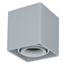 Vierkante LED Opbouwspot Esto - Kantelbaar - GU10 - Plafondspot - Binnen - Vervangbare afdekring - Grijs