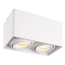 Esto LED Opbouwspot - Vierkant - 2 lichts - Kantelbaar - GU10 Fitting - Opbouwspot - Voor binnen - Vervangbare afdekring - Wit