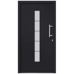 vidaXL Voordeur 110x210 cm aluminium en PVC antraciet