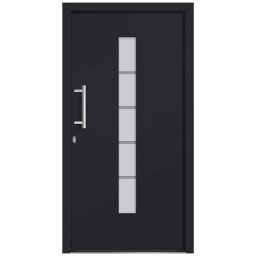 vidaXL Voordeur 100x200 cm aluminium en PVC antraciet