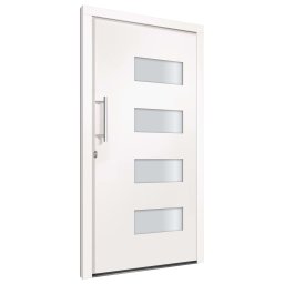 vidaXL Voordeur 100x200 cm aluminium en PVC wit