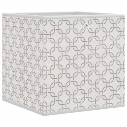 vidaXL Opbergboxen 4 st inklapbaar 32x32x32 cm ongeweven stof crème
