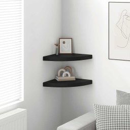 vidaXL Hoekschappen zwevend 2 st 35x35x3,8 cm MDF zwart