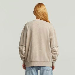 Washed 3D Mix Oversized Sweater - Beige - Dames