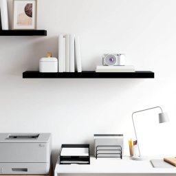 vidaXL Wandschap zwevend 90x23,5x3,8 cm MDF hoogglans zwart