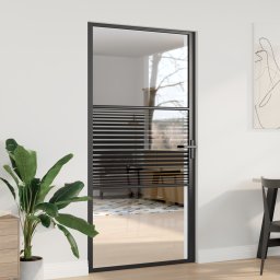 vidaXL Glazen deur 102,5 x 3,5 x 201,5 cm Aluminium Zwart