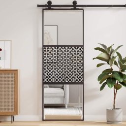 vidaXL Glazen deur 76 x 2 x 205 cm Aluminium Zwart