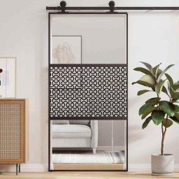 vidaXL Glazen deur 102,5 x 2 x 205 cm Aluminium Zwart