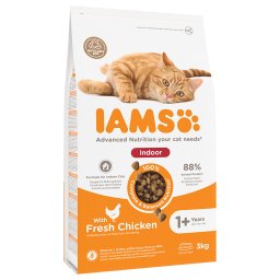 3kg Cat Adult Indoor Kip IAMS Kattenvoer