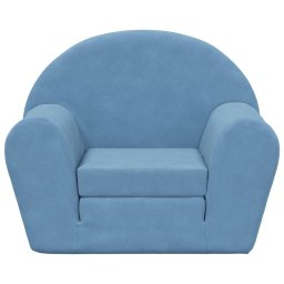 vidaXL Kinderslaapbank zacht pluche blauw