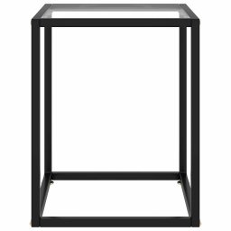 vidaXL Salontafel met gehard glas 40x40x50 cm zwart