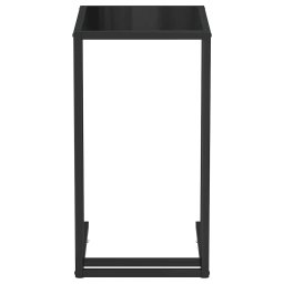 vidaXL Computer bijzettafel 50x35x65 cm gehard glas zwart