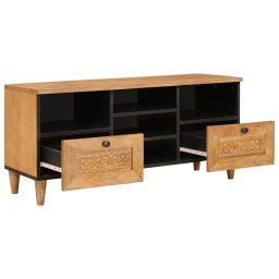 vidaXL TV-kast met lade met plank 100 x 33 x 46 cm Massief Mango Hout