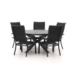 + 15% kassakorting | Bellagio Lugo/Fidenza ø 149cm dining tuinset 6-delig stapelbaar - Laagste prijsgarantie!
