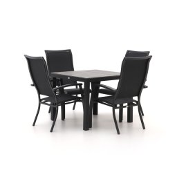 + 15% kassakorting | Bellagio Lugo/Fidenza 90cm dining tuinset 5-delig stapelbaar - Laagste prijsgarantie!