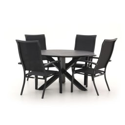 + 15% kassakorting | Bellagio Lugo/Lodola ø 130cm dining tuinset 5-delig stapelbaar - Laagste prijsgarantie!