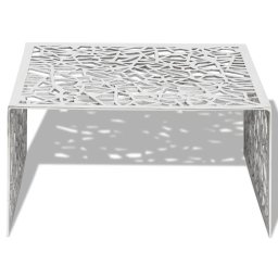 vidaXL Salontafel opengewerkt ontwerp aluminium zilverkleurig
