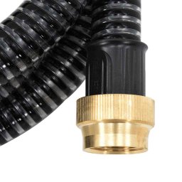 vidaXL Zuigslang met messing koppelingen 1,1'' 7 m PVC zwart