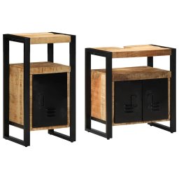 vidaXL Badkamermeubelset 2 st Bruin Massief Ruw Mango Hout