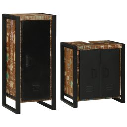 vidaXL Badkamermeubelset 2 st Multikleur Massief gerecycled hout