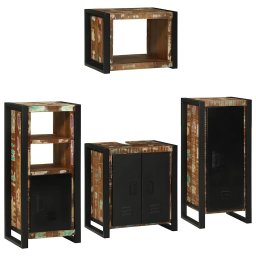 vidaXL Badkamermeubelset 4 st Multikleur Massief gerecycled hout