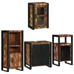 vidaXL Badkamermeubelset 4 st Multikleur Massief gerecycled hout