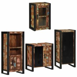 vidaXL Badkamermeubelset 4 st Multikleur Massief gerecycled hout
