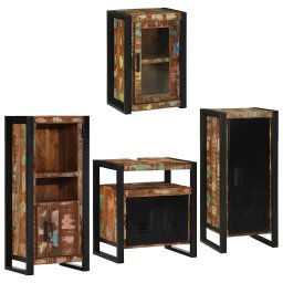 vidaXL Badkamermeubelset 4 st Multikleur Massief gerecycled hout