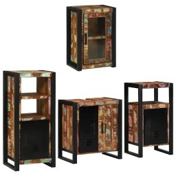 vidaXL Badkamermeubelset 4 st Multikleur Massief gerecycled hout