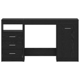 vidaXL Bureau met lade 2 st Zwart Eiken 140 x 50 x 76 cm Bewerkt hout