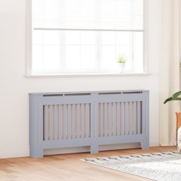 vidaXL Radiatorafdekking 2 st Grijs 172 x 19 x 81,5 cm Bewerkt hout