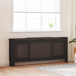 vidaXL Radiatorafdekking 2 st Zwart 205 x 20,5 x 81,5cm Bewerkt hout