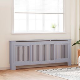 vidaXL Radiatorafdekking 2 st Grijs 205 x 20,5 x 81,5cm Bewerkt hout