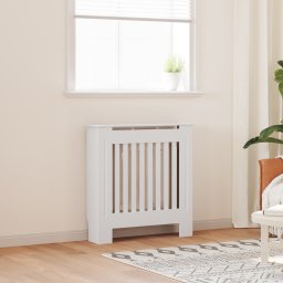 vidaXL Radiatorafdekking 2 st Wit 78 x 19 x 81,5cm Bewerkt hout
