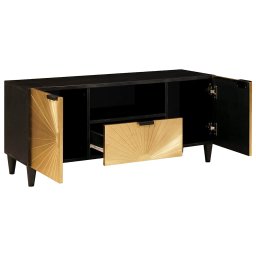 vidaXL TV-kast Zwart en Goud 105 x 33 x 46 cm Bewerkt hout