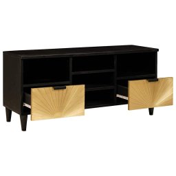 vidaXL TV-kast Zwart en Goud 100 x 33 x 46 cm Bewerkt hout