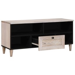 vidaXL TV-kast Bleached Wit 100 x 33 x 46 cm Massief Mango Hout