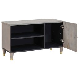 vidaXL TV-kast Grijs 80 x 33 x 46 cm Massief Mango Hout