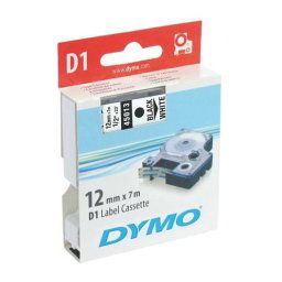 Dymo label D1 Zwart/Wit 12mm x 7m