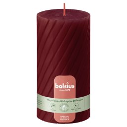 Bolsius Rustiek Twisted Ribbed Stompkaars Red Velvet
