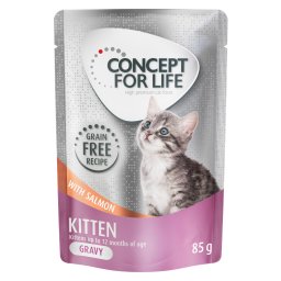 Voordeelpakket Concept for Life graanvrij 48 x 85 g Kattenvoer - Kitten Zalm in Saus