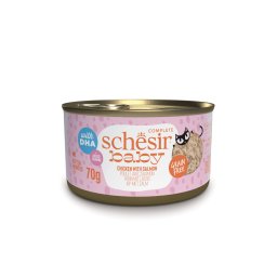 12x70g Schesir Baby Kip Zalm natvoer voor katten
