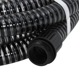 vidaXL Zuigslang met messing koppelingen 1,1'' 7 m PVC zwart