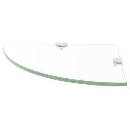 vidaXL Hoekschap met chromen dragers transparant 25x25 cm glas