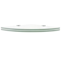 vidaXL Hoekschappen 2 st met chromen dragers 25x25 cm glas transparant