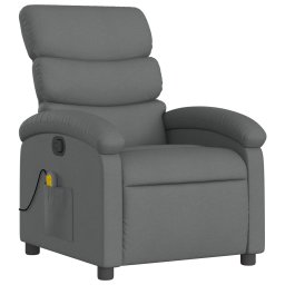 vidaXL Massagestoel in donkergrijze stof
