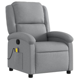 vidaXL Massagestoel met lichtgrijze stof