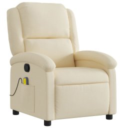 vidaXL Massagestoel met crèmekleurige stof